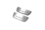 Opel Astra J 2009+ stainless steel LED door sill plates with Astra logo