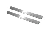 Ford Focus II 2004+ illuminated entry guards in stainless steel with Focus logo