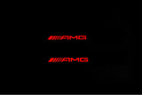 Mercedes GLA X156 2014+ illuminated door sill protectors in stainless steel with AMG logo