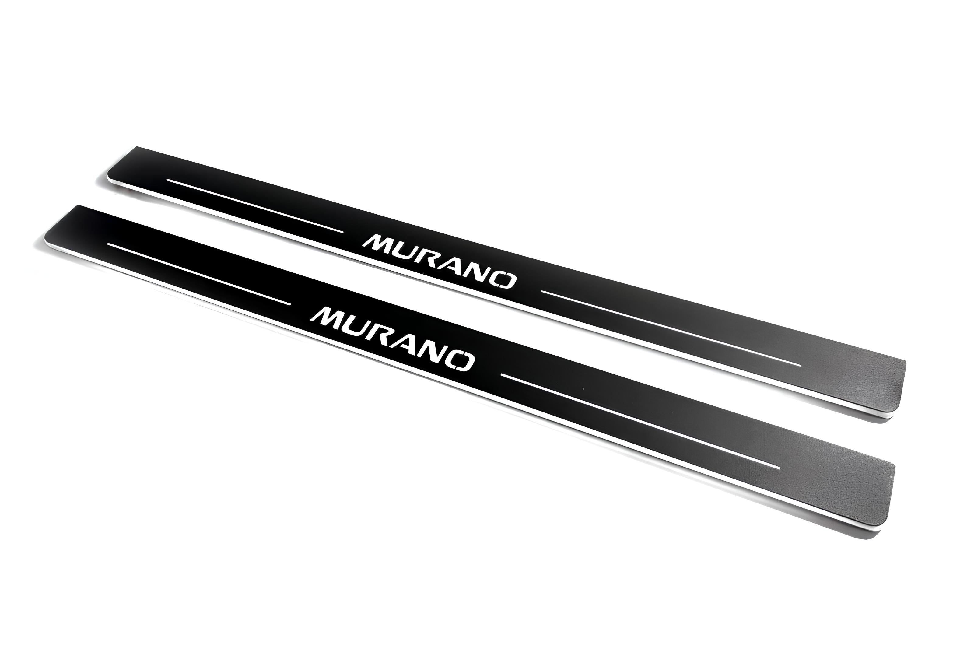 Illuminated LED Door Sill Tread Plates Nissan Murano II 2008-2014 With Murano Logo Nissan Led Door Sills decoinfabric