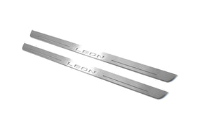 Illuminated LED Door Sill Tread Plates Seat Leon III 2013-2020 With Leon Logo Seat Led Door Sills opdesign