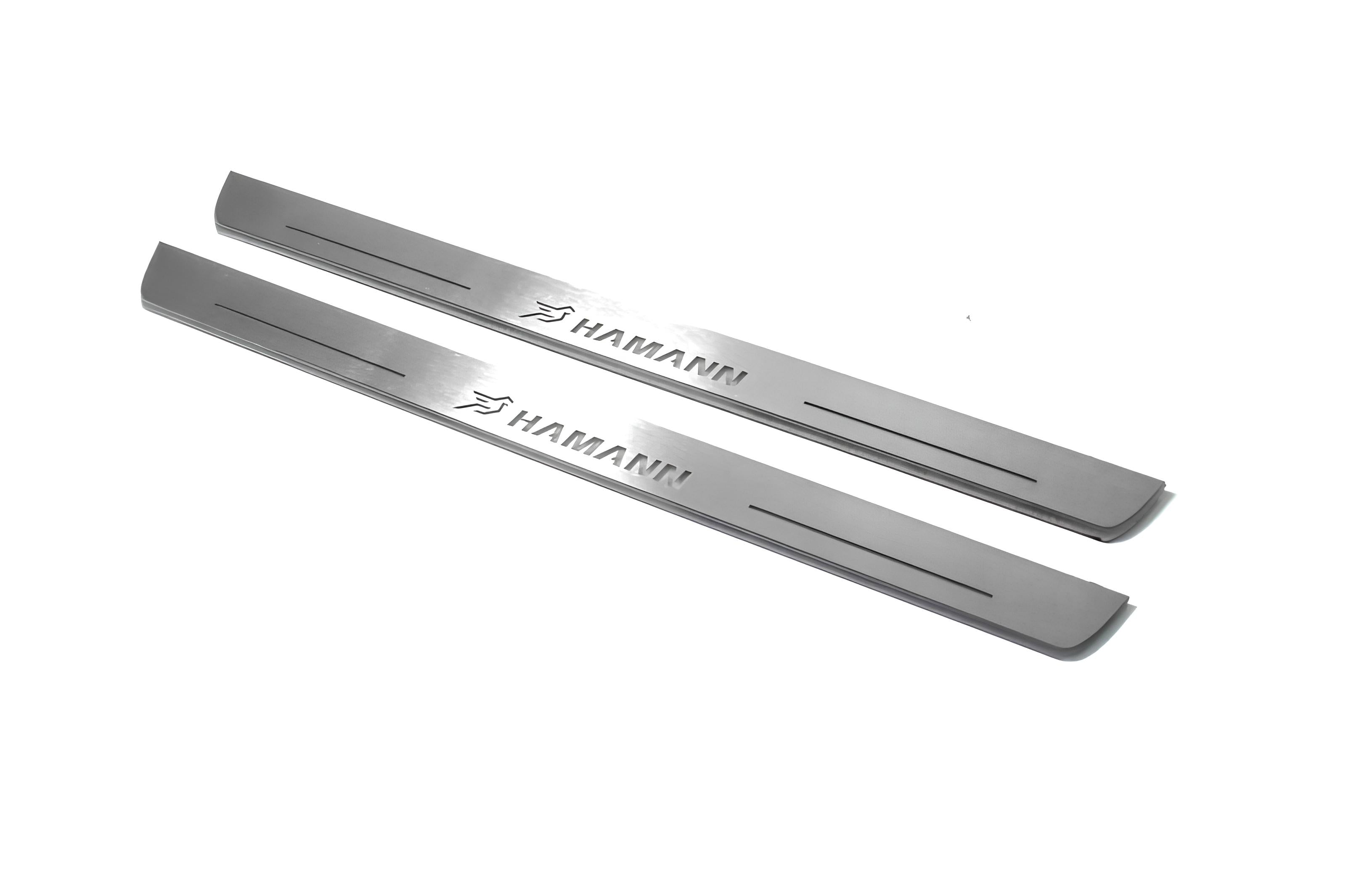 Illuminated LED Door Sill Tread Plates BMW X6 F16 2015-2019 With HAMANN Logo BMW Led Door Sills opdesign