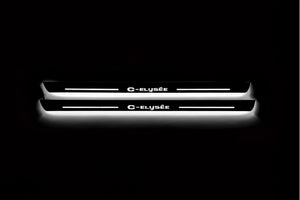 Illuminated LED Door Sill Tread Plates Citroen C-Elysee 2012+ With C-Elysee Logo Citroen Led Door Sills opdesign