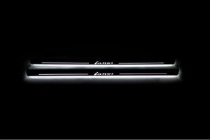 Illuminated LED Door Sill Tread Plates Chevrolet Lanos 2002-2017 With Lanos Logo Chevrolet Led Door Sills opdesign