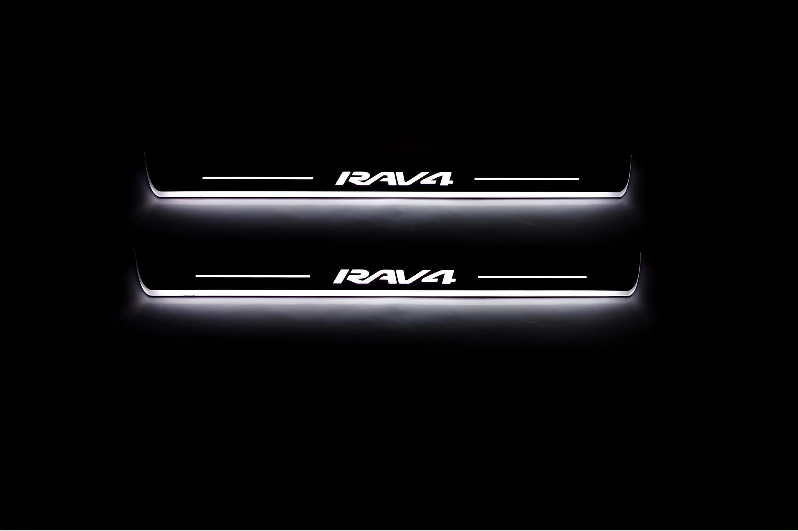 LED door sill plates stainless steel Toyota Rav4 III XA30 2005+ with Rav4 logo