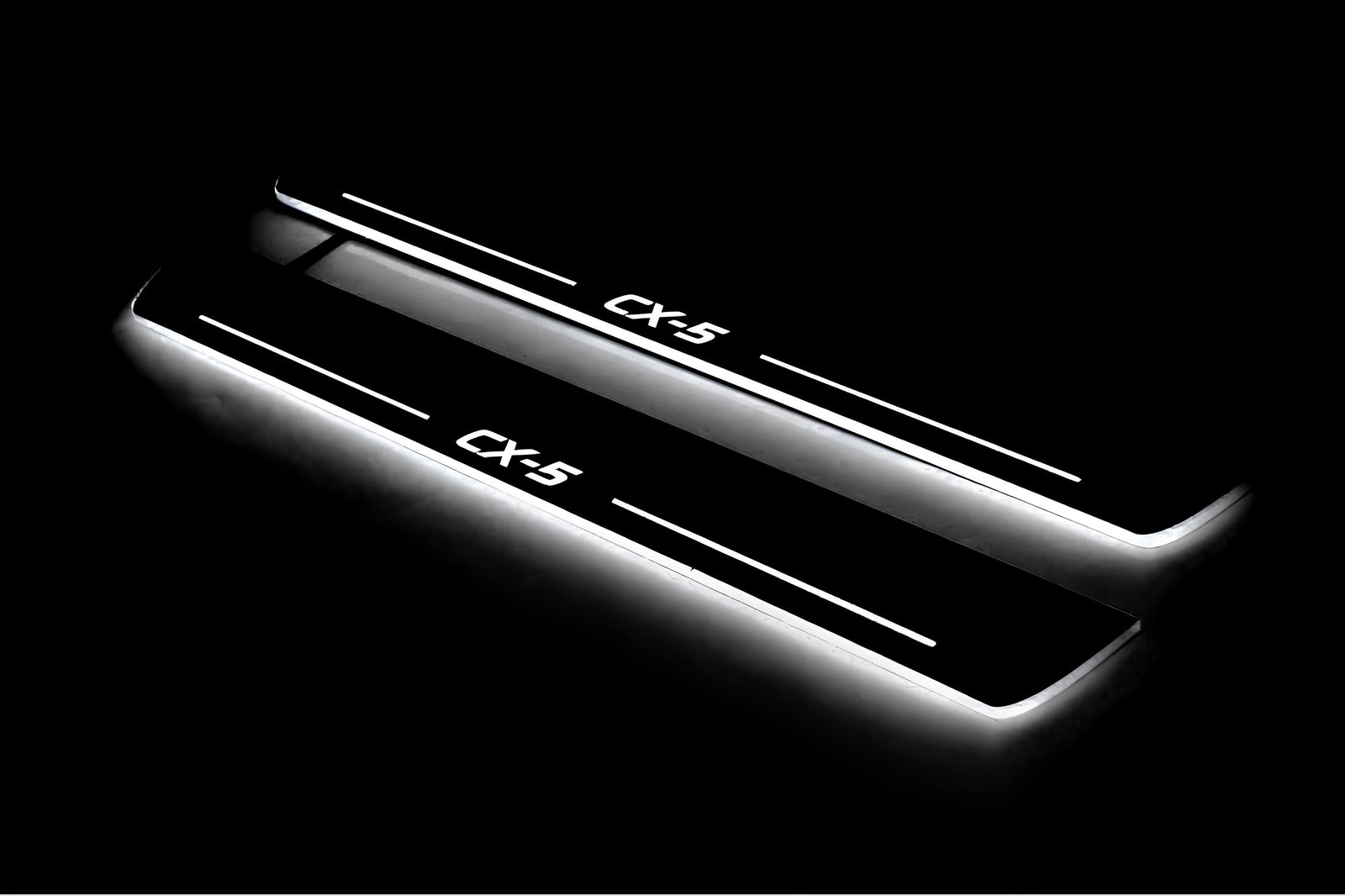 LED door sill plates Mazda CX-5 I 2012+ stainless steel with CX-5 logo