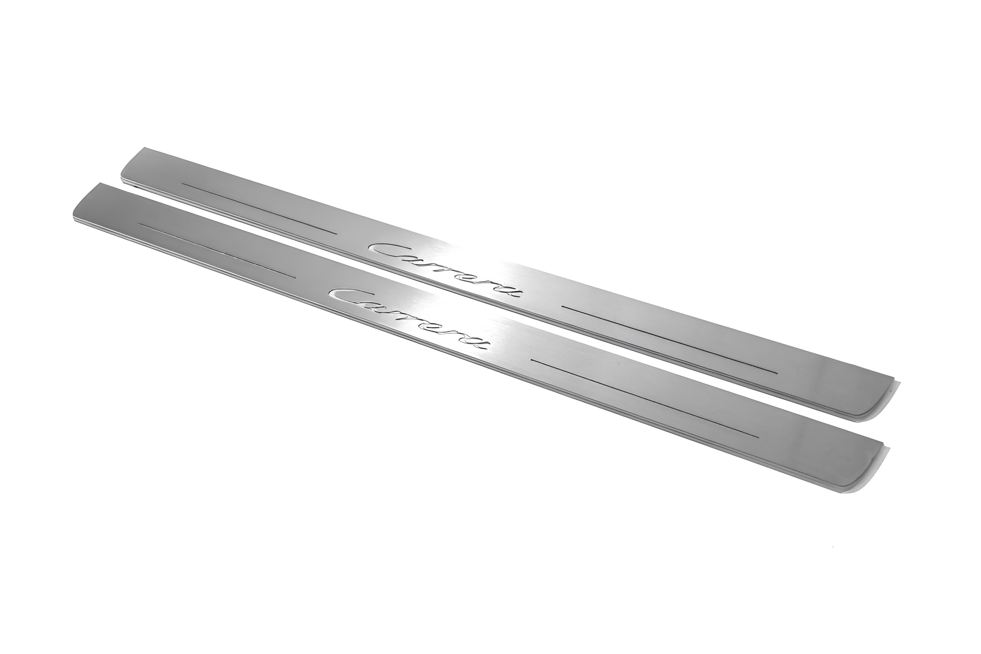Illuminated LED Door Sill Tread Plates Porsche 911 (997) GT1 2004-2012 With Carrera Logo Porsche Led Door Sills opdesign