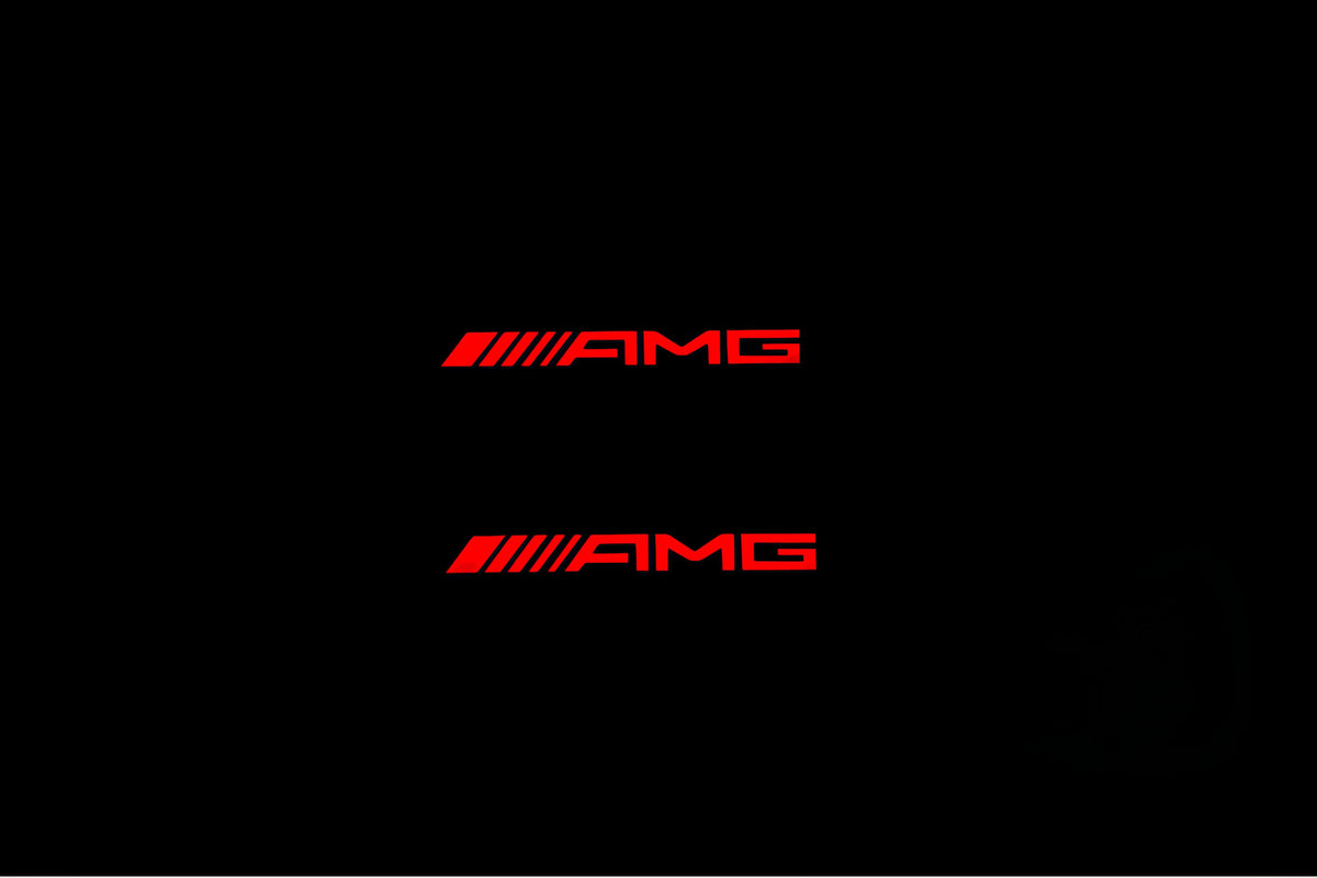 illuminated door sill protectors for Mercedes GLS I X166 2015+ with AMG logo