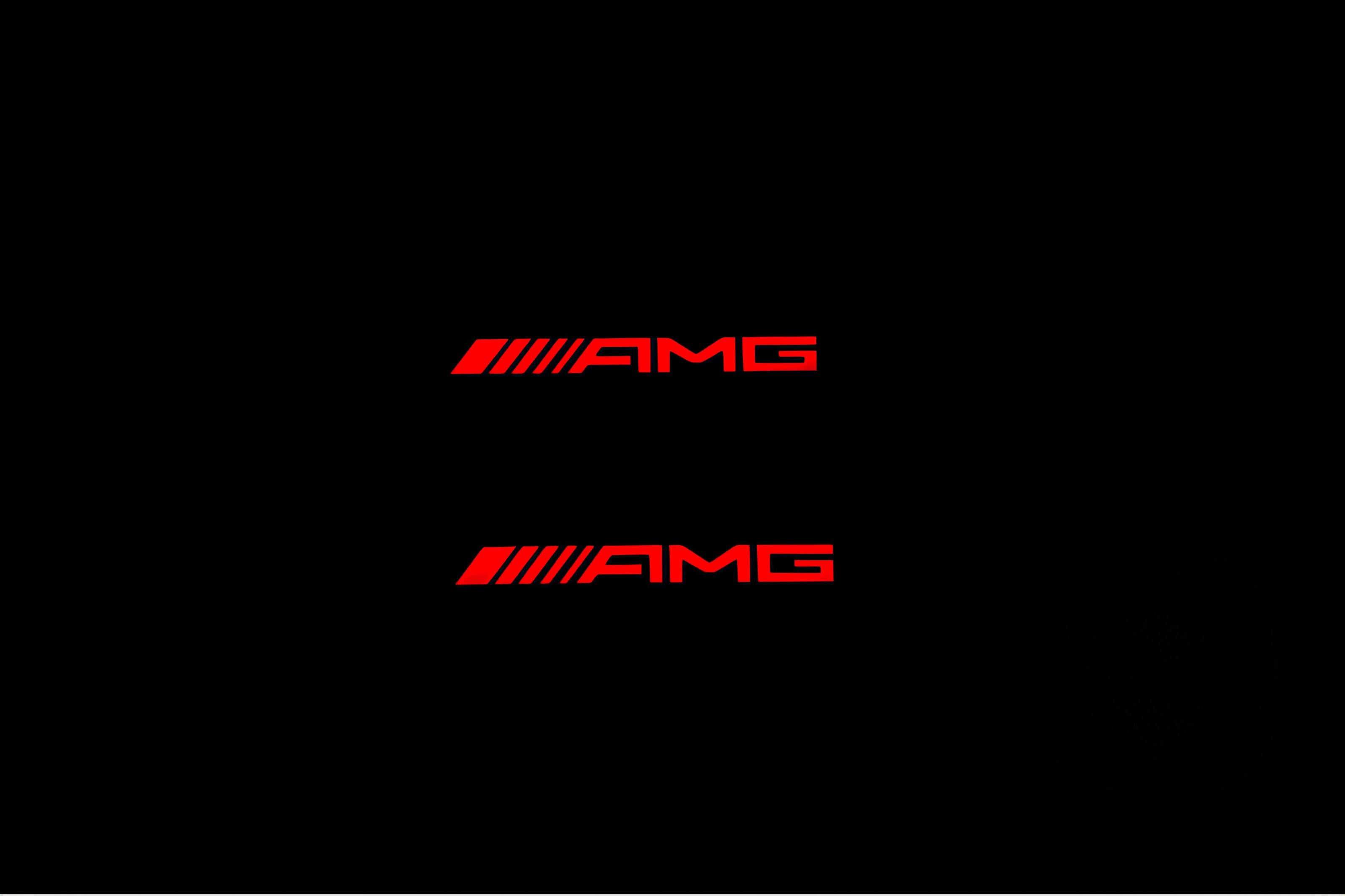 Mercedes ML W166 2011-2015 Illuminated Matte Sill Plates with logo AMG Mercedes Led Door Sills PRO opdesign