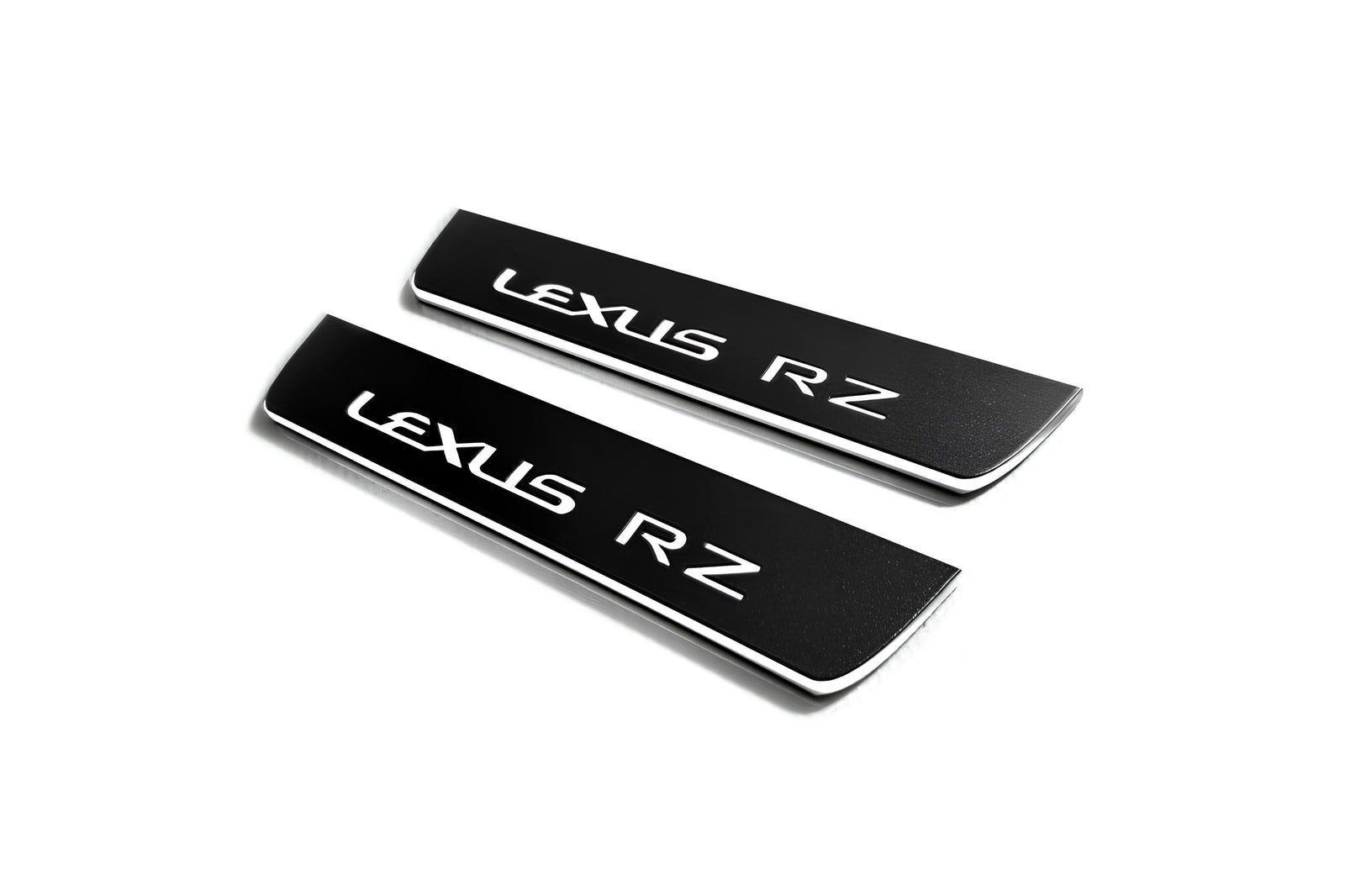 LED door sill plates Lexus RZ 2022+ in stainless steel with Lexus RZ logo