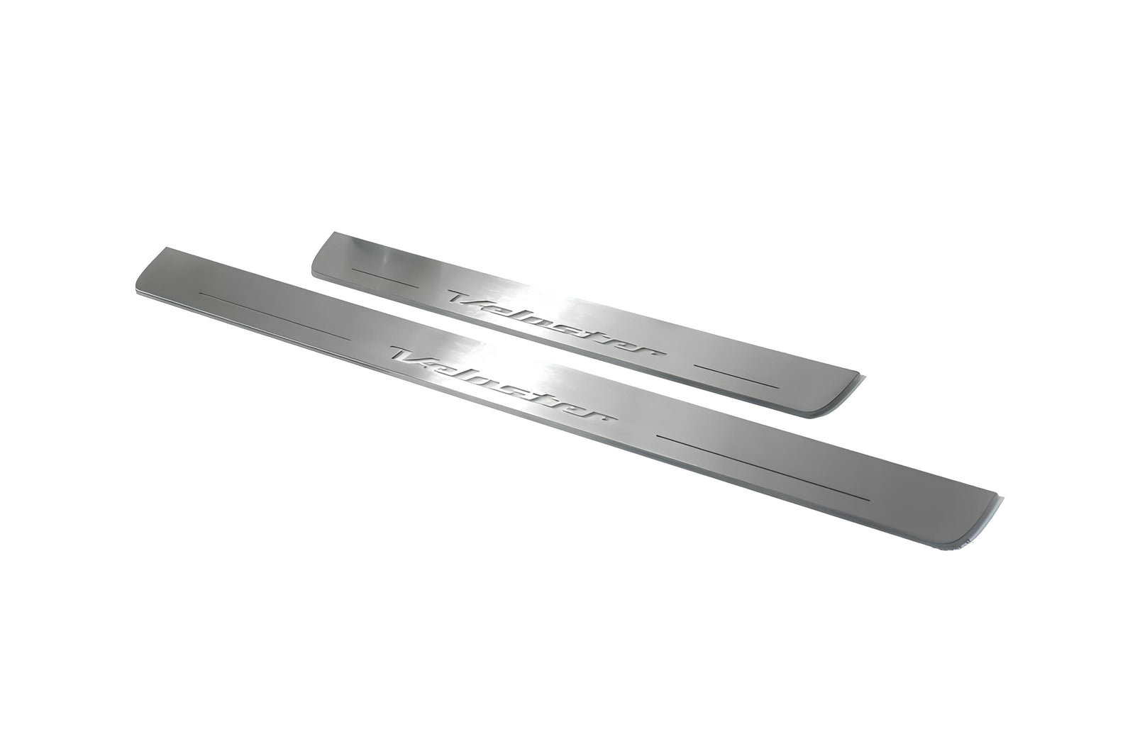 LED door sill plates Hyundai Veloster I 2011+ stainless steel with Veloster logo