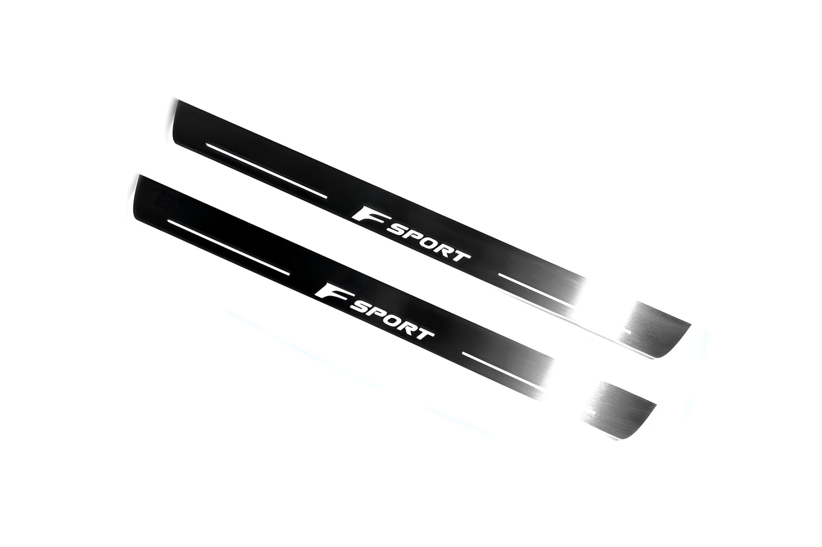stainless steel LED door sill plates with Lexus ES VII 2018+ with F Sport logo