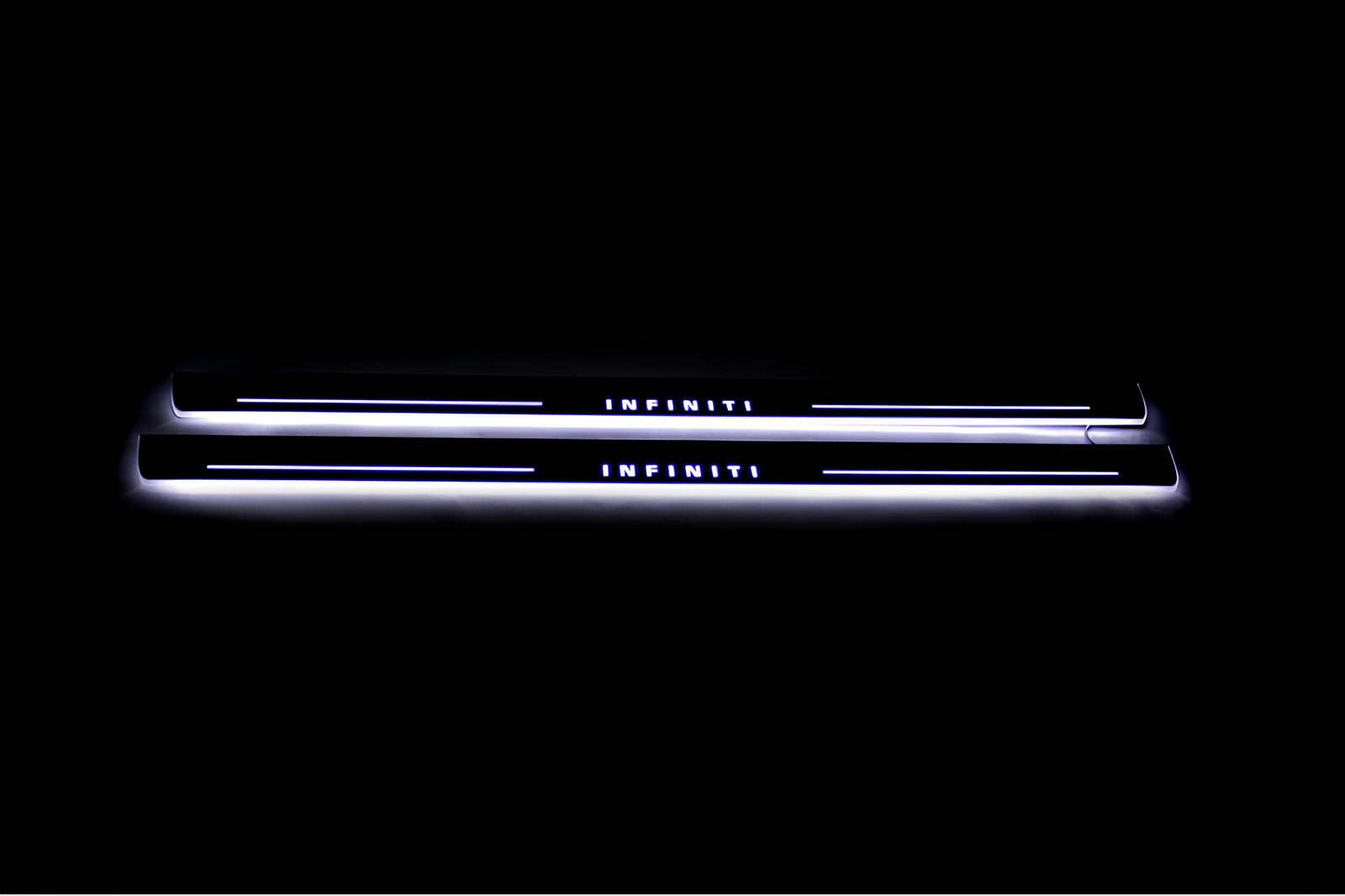 Infiniti G 4D 2007+ LED door sill plates with Infiniti logo