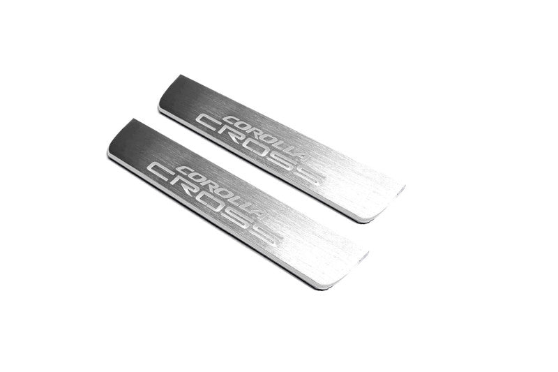 Toyota Corolla Cross Stainless LED Door Sills – Corolla Cross Logo