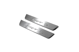 Illuminated LED Door Sill Tread Plates Dodge Charger 2011-2023 With SRT Hellcat Logo Dodge Led Door Sills opdesign
