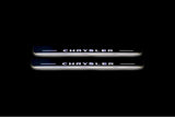 Chrysler 300C II LD 2011+ illuminated entry guards in stainless steel with Chrysler logo