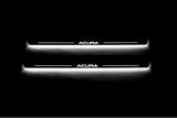 Acura MDX II 2006+ stainless steel LED door sill plates with Acura logo