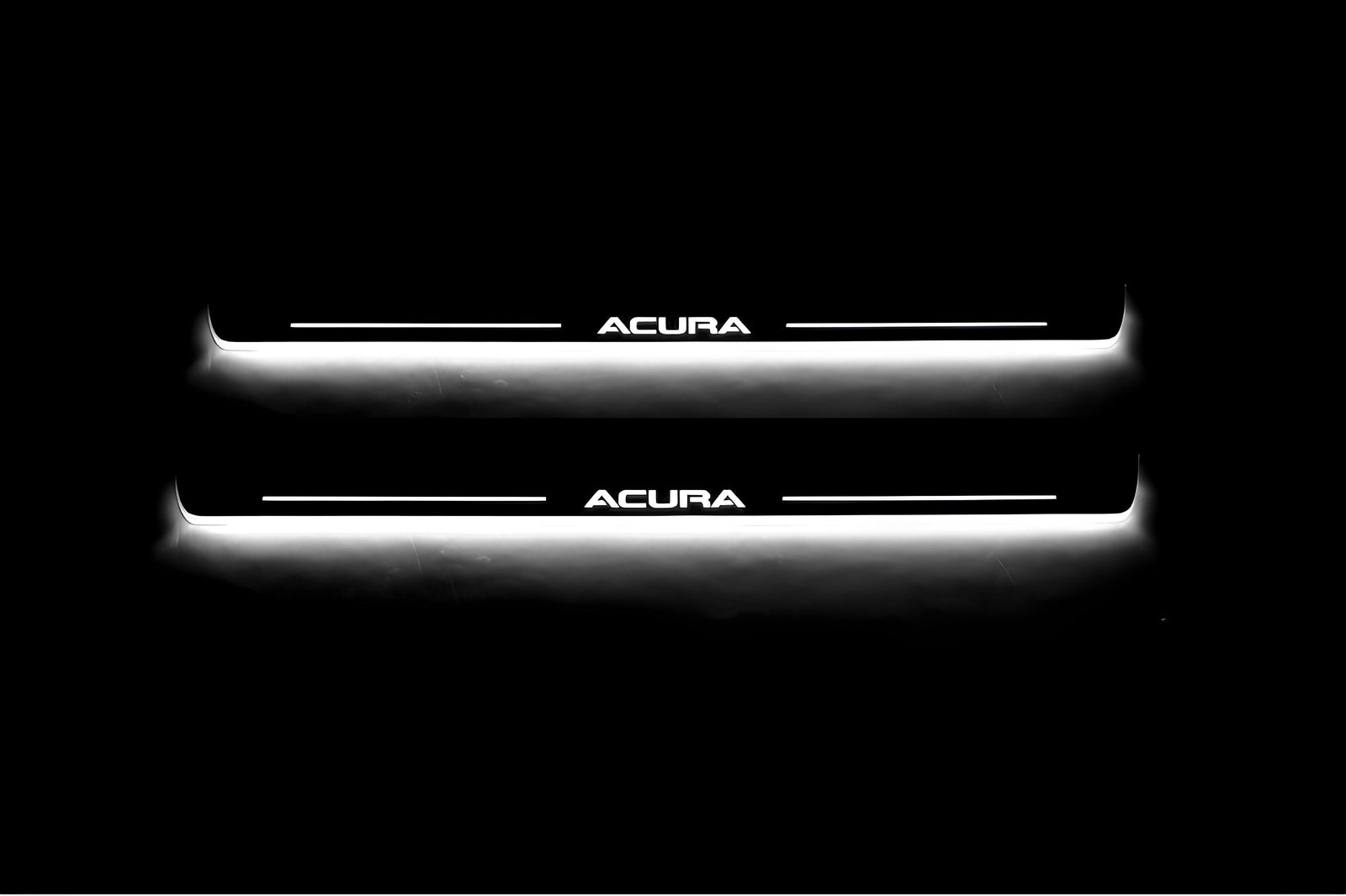 Acura MDX II 2006+ stainless steel LED door sill plates with Acura logo