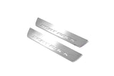 Dodge Charger LD 2023+ illuminated entry guards in stainless steel with Scat Pack logo