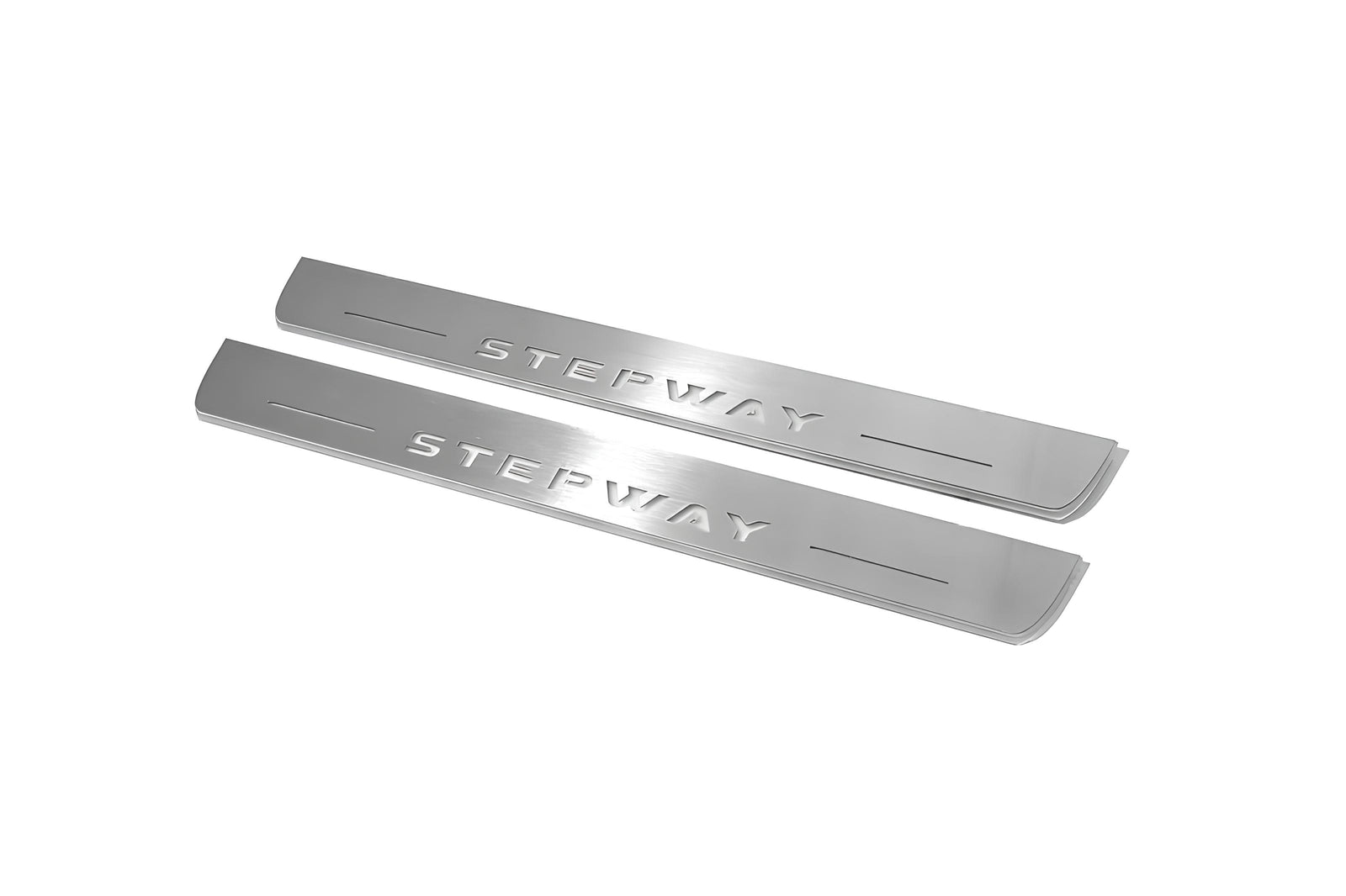 stainless steel LED door sill plates for Dacia Sandero Stepway II 2013+ with Stepway logo