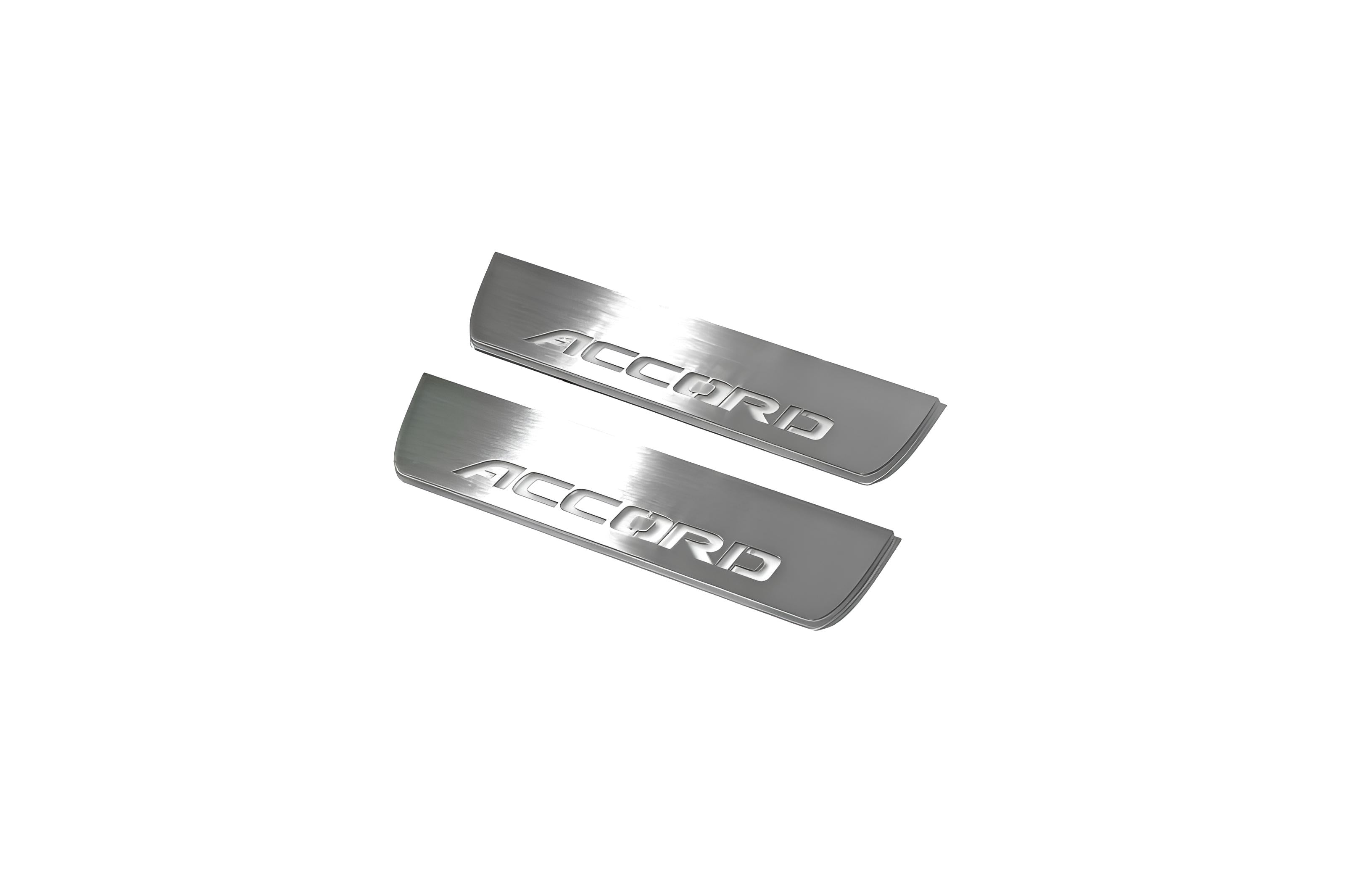 Illuminated LED Door Sill Tread Plates Honda Accord X 2018-2023 With Accord Logo Honda Led Door Sills opdesign