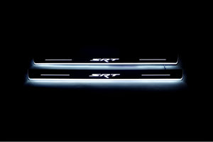 Illuminated LED Door Sill Tread Plates Dodge Charger 2011-2023 With SRT Logo Dodge Led Door Sills opdesign