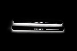 Chevrolet Cruze II 2016+ LED Door Sills Illuminated Scuff Cruze Logo Stainless Steel Entry Guards