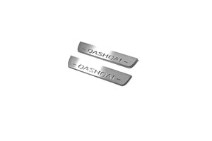 Illuminated LED Door Sill Tread Plates Nissan Qashqai II 2014-2021 With Qashqai Logo Nissan Led Door Sills opdesign