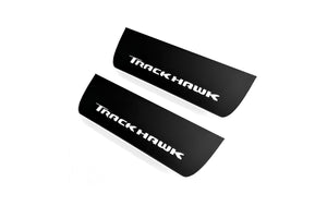 Illuminated LED Door Sill Tread Plates Jeep Grand Cherokee IV 2010-2021 With TrackHawk Logo Jeep Led Door Sills opdesign