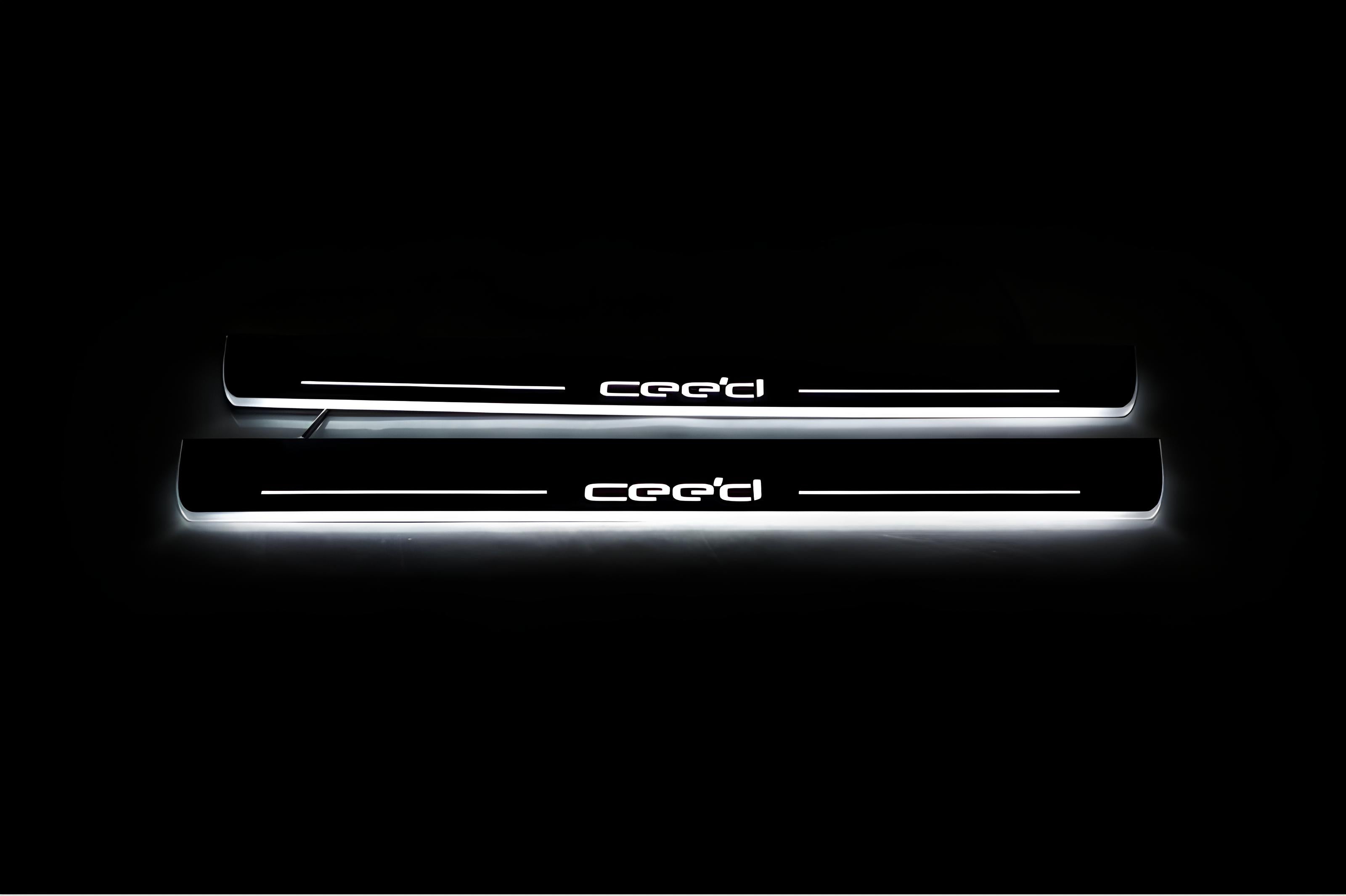 Illuminated LED Door Sill Tread Plates KIA Ceed II 2012-2018 With Cee`d Logo KIA Led Door Sills opdesign