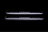 stainless steel LED door sill plates with Chevrolet Camaro VI 2016+ with Camaro logo