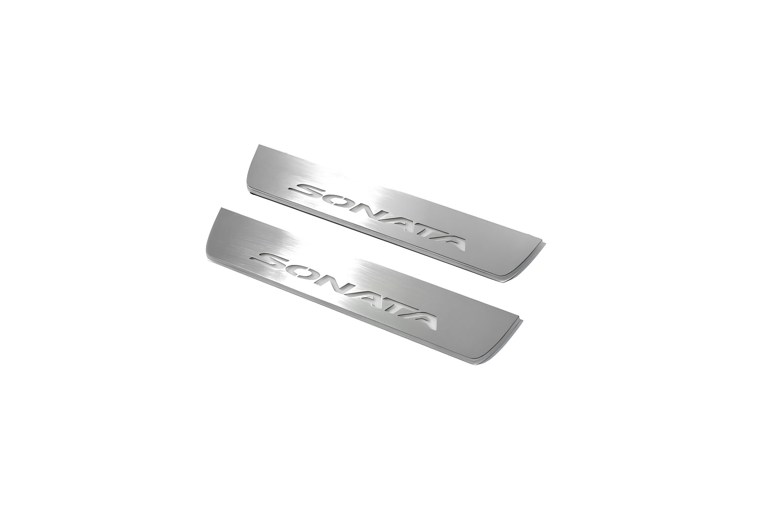 LED door sill plates Hyundai Sonata VII (LF) 2014+ in stainless steel with Sonata logo
