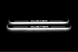 LED door sill plates for Dacia Duster I 2010+ stainless steel with Duster logo