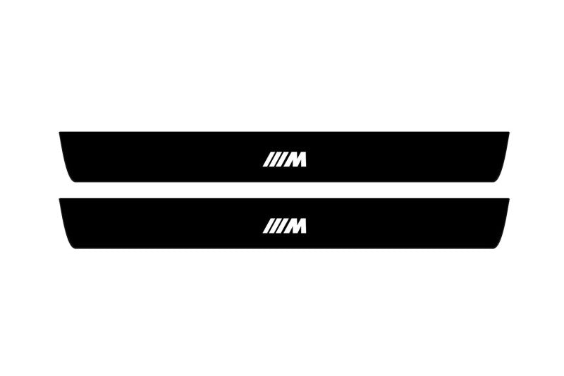 stainless steel illuminated door sill protectors with BMW 7 G11/G12 2015+ with ///M logo