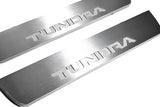 Toyota Tundra II XK50 2007+ stainless steel illuminated entry guards with Tundra logo