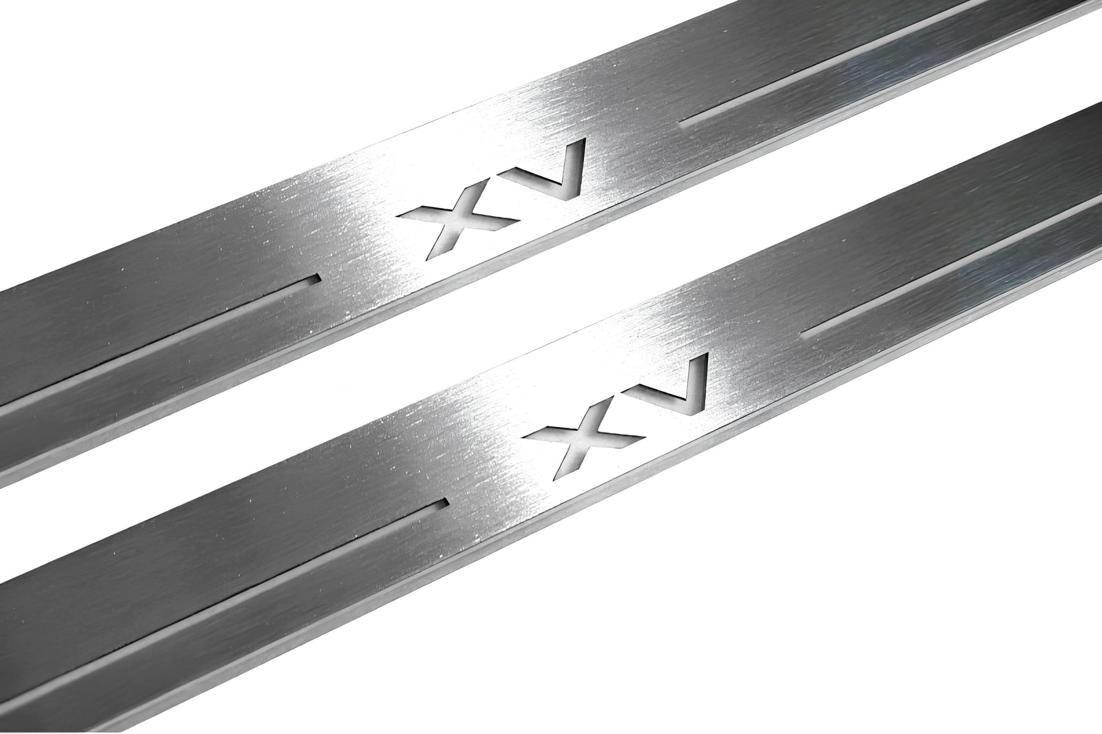 stainless steel LED door sill plates with Subaru XV I 2011+ with XV logo