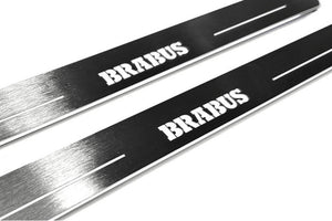 Mercedes CLS II (C218) 2010-2018 LED Door Sills Illuminated Scuff Brabus Logo Stainless Steel Entry Guards Door Sills Decoin