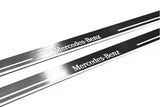 LED door sill plates Mercedes V-Class W447 2014+ in stainless steel with Mercedes-Benz logo