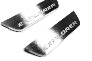 Illuminated LED Door Sill Tread Plates Ford Explorer V 2011-2019 With Explorer Logo Ford Led Door Sills opdesign