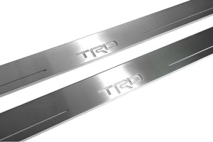 Illuminated LED Door Sill Tread Plates Toyota Camry V70 2018-2024 With TRD Logo Toyota Led Door Sills opdesign