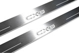 LED door sill plates Mazda II 2016+ stainless steel with CX-9 logo