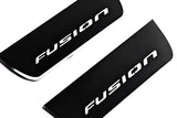 Ford Fusion II CD4 2012+ stainless steel LED door sill plates with Fusion logo