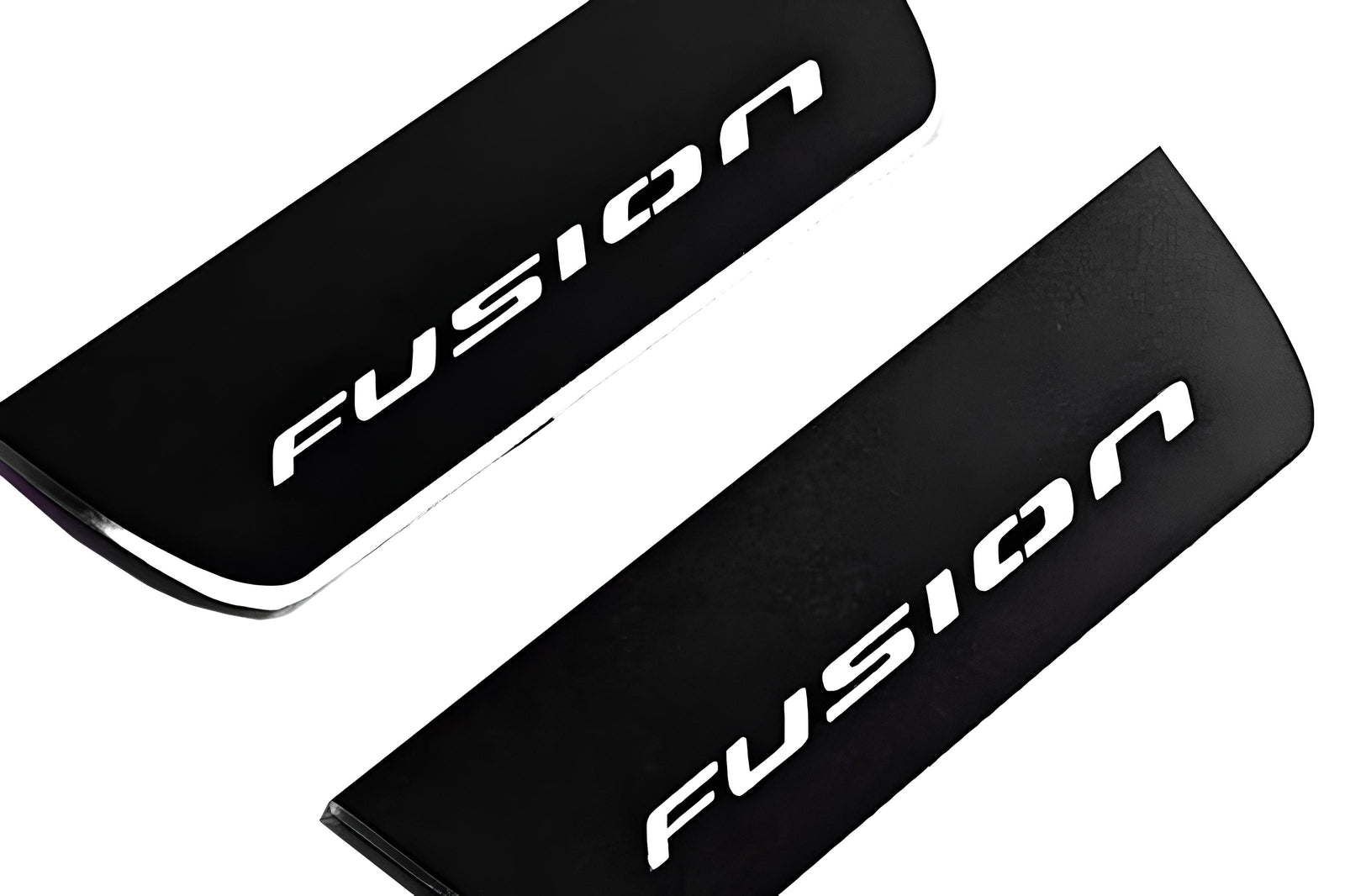 Ford Fusion II CD4 2012+ stainless steel LED door sill plates with Fusion logo
