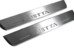Illuminated LED Door Sill Tread Plates Volkswagen Jetta VI 2010-2018 With Jetta Logo (type 2) Volkswagen Led Door Sills opdesign
