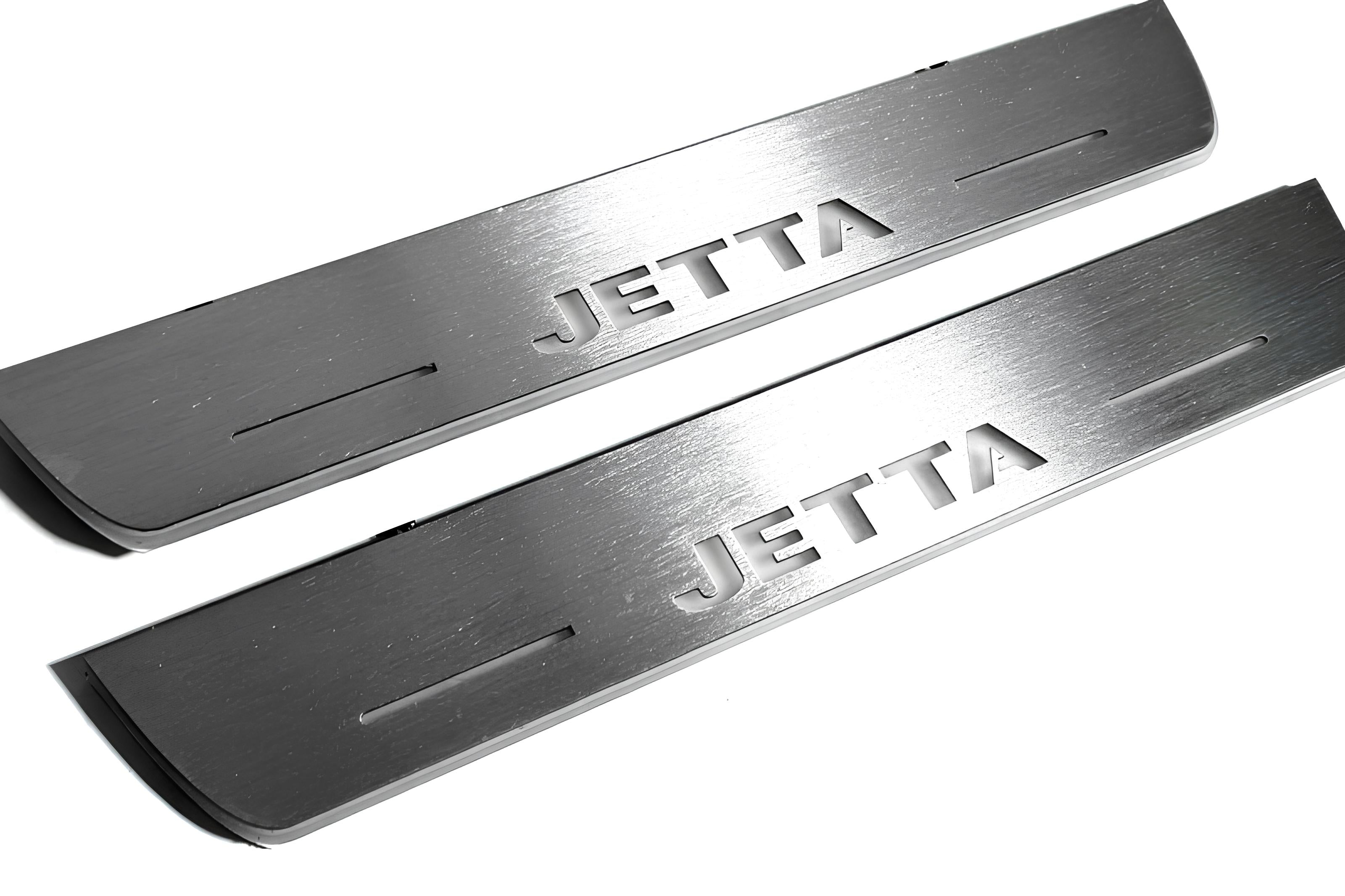 Illuminated LED Door Sill Tread Plates Volkswagen Jetta VI 2010-2018 With Jetta Logo (type 2) Volkswagen Led Door Sills opdesign