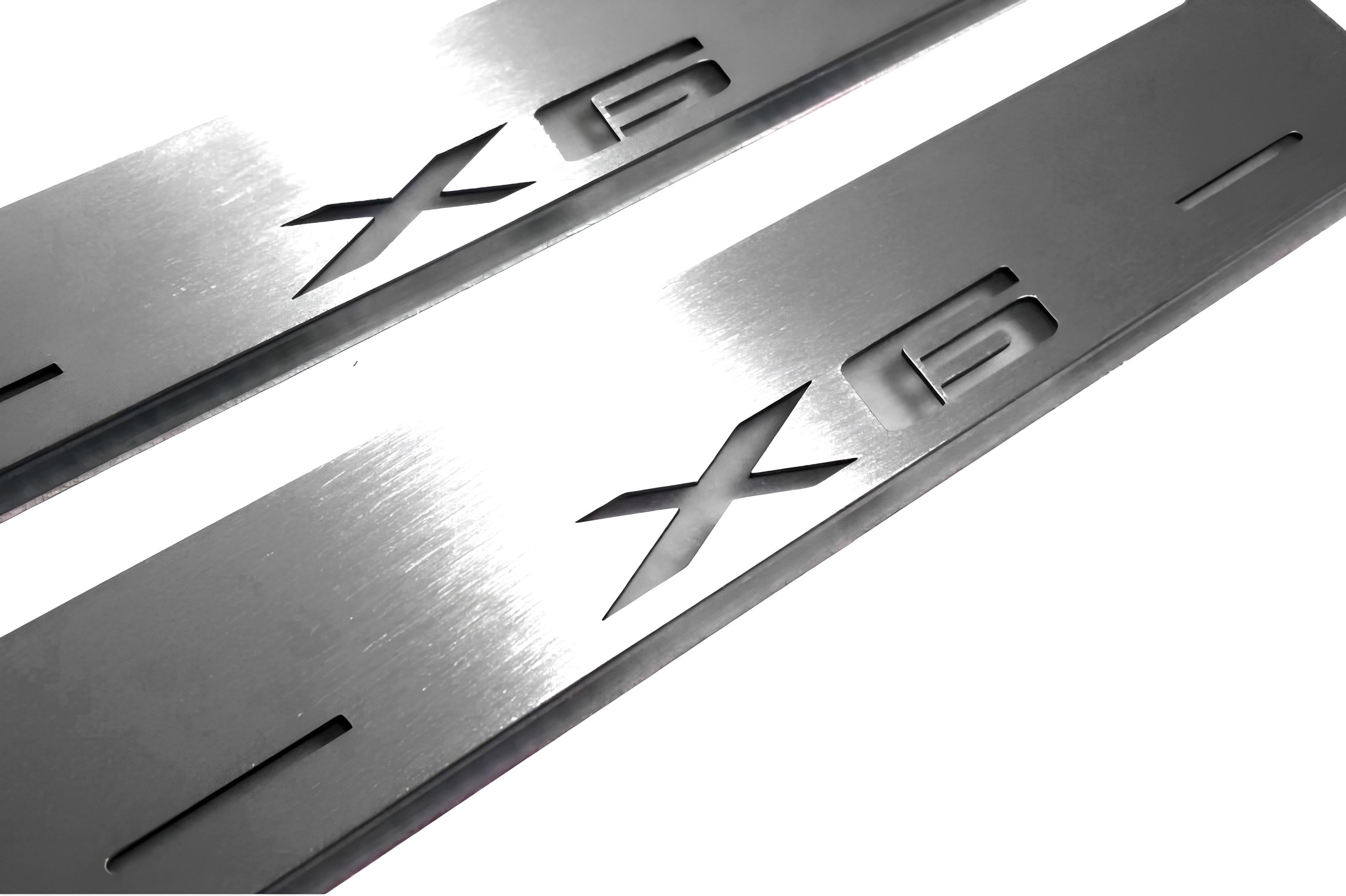 Illuminated LED Door Sill Tread Plates BMW X6 F16 2015-2019 With X6 Logo BMW Led Door Sills opdesign