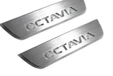 Skoda Octavia III (A7) 2013+ LED door sill plates in stainless steel with Octavia logo