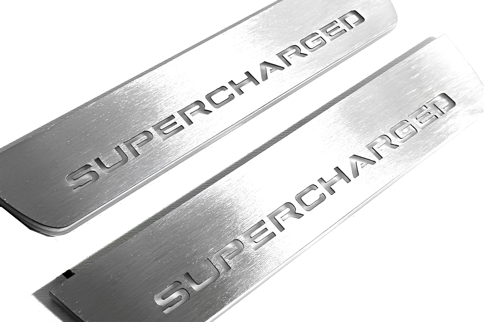 Range Rover IV 2012+ stainless steel illuminated entry guards with Supercharged logo