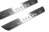 LED door sill plates Seat Leon III 2013+ stainless steel with Leon logo