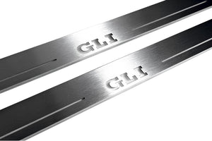 Illuminated LED Door Sill Tread Plates Volkswagen Jetta VII 2019+ With GLI Logo Volkswagen Led Door Sills opdesign